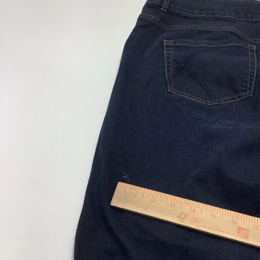 Lane Bryant Jeans Womens 24 Blue High Rise Straight Stretch Tummy Control